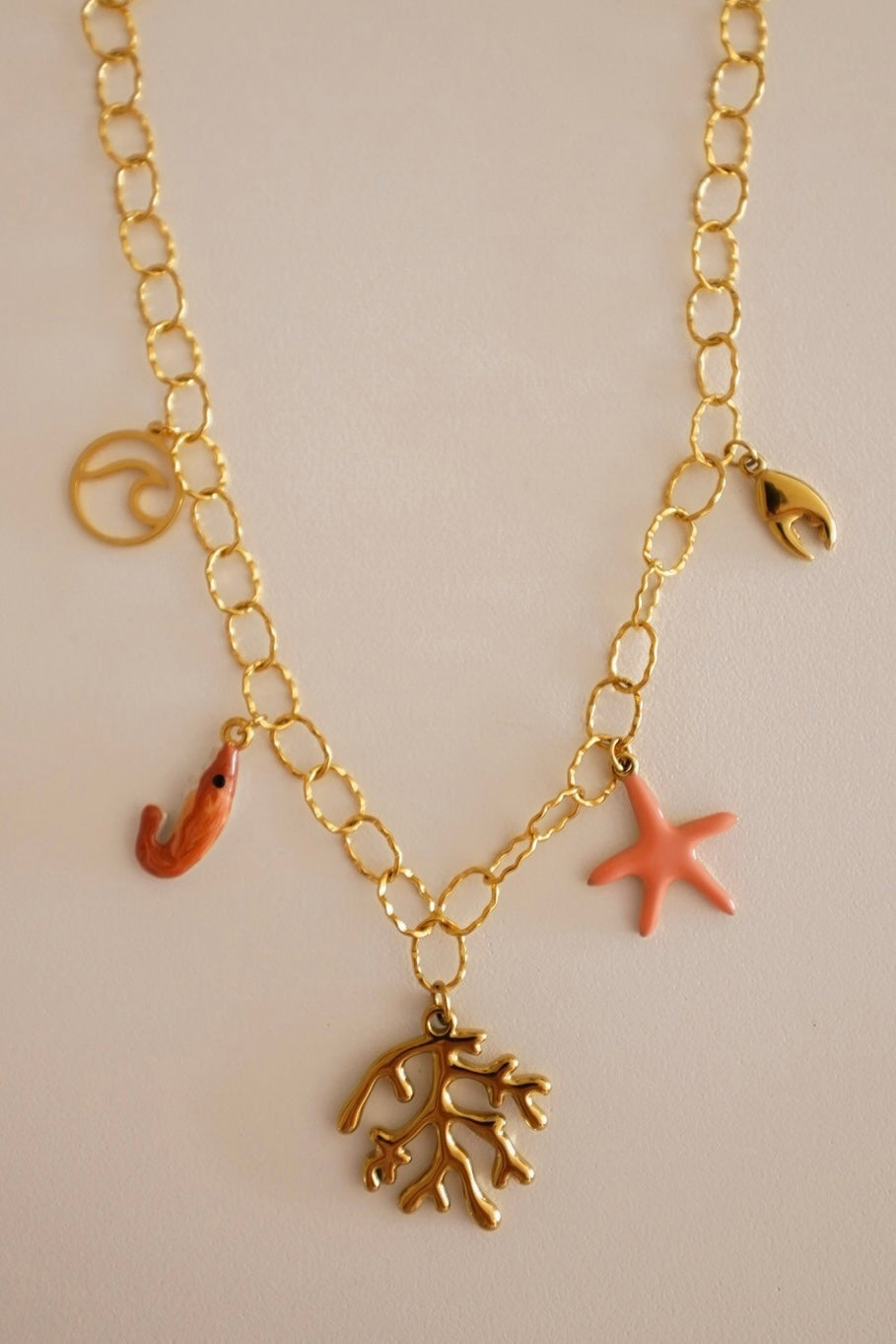 Colar Charms Coral