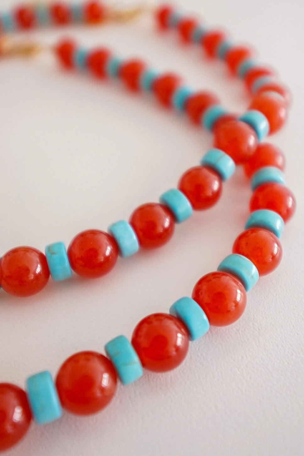 Colar Pedras Naturais Caracol Laranja