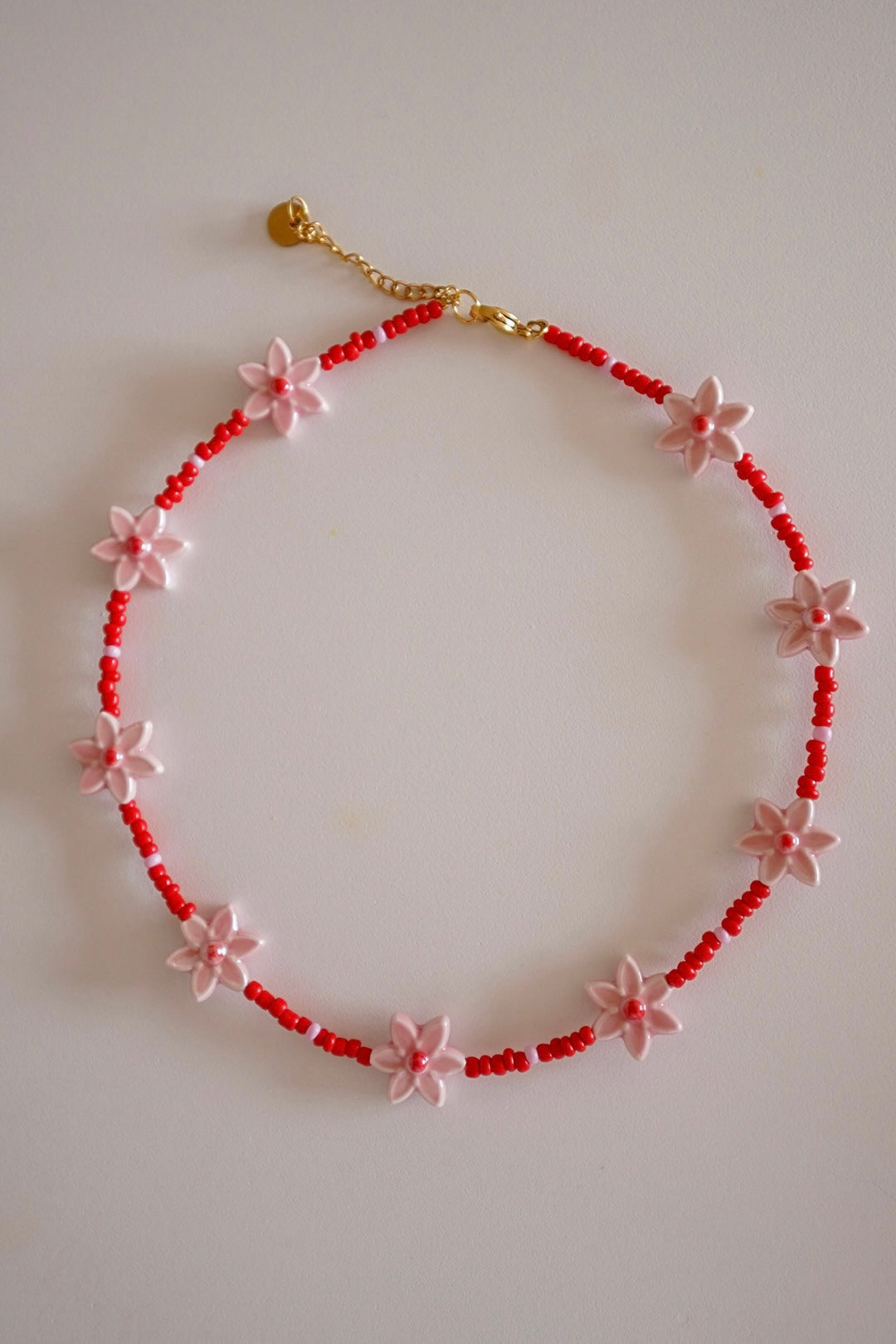 Colar Flores Vermelho
