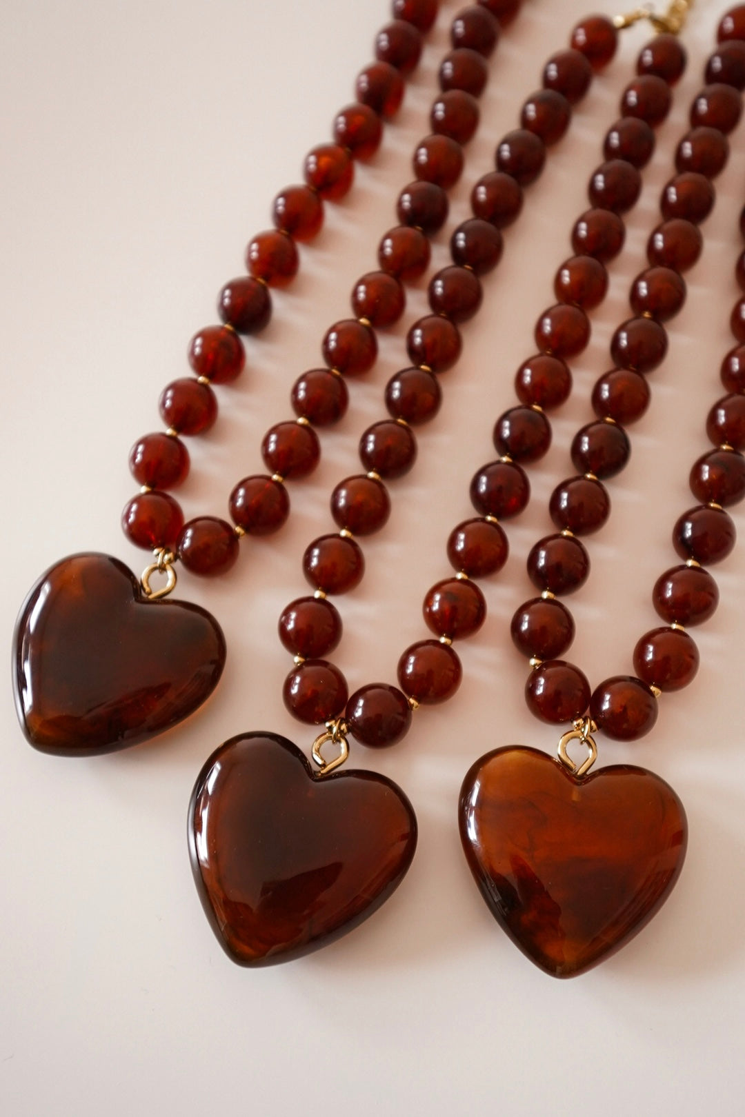 Colar Coração Castanho