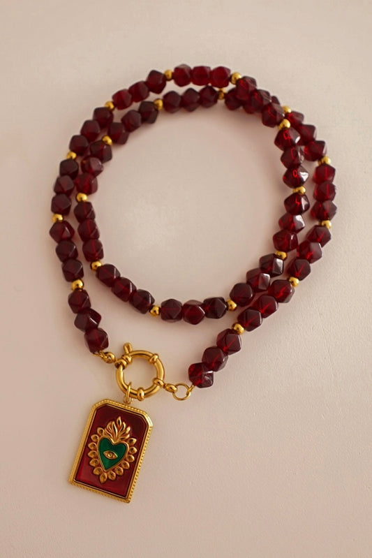 Colar Medalha Bordeaux