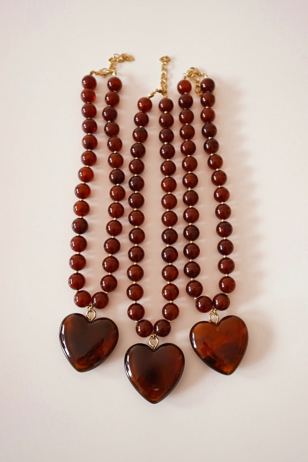 Colar Coração Castanho