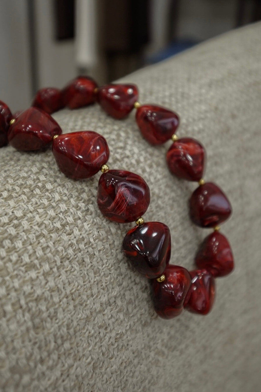 Colar Bolas Vermelho