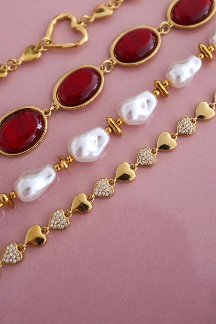 Pulseira Corações Brilhantes