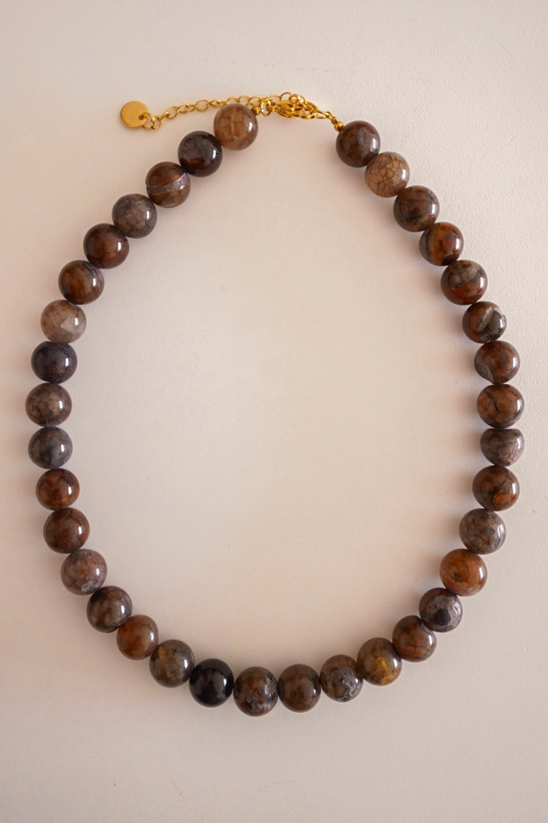 Colar Pedras Naturais Castanho