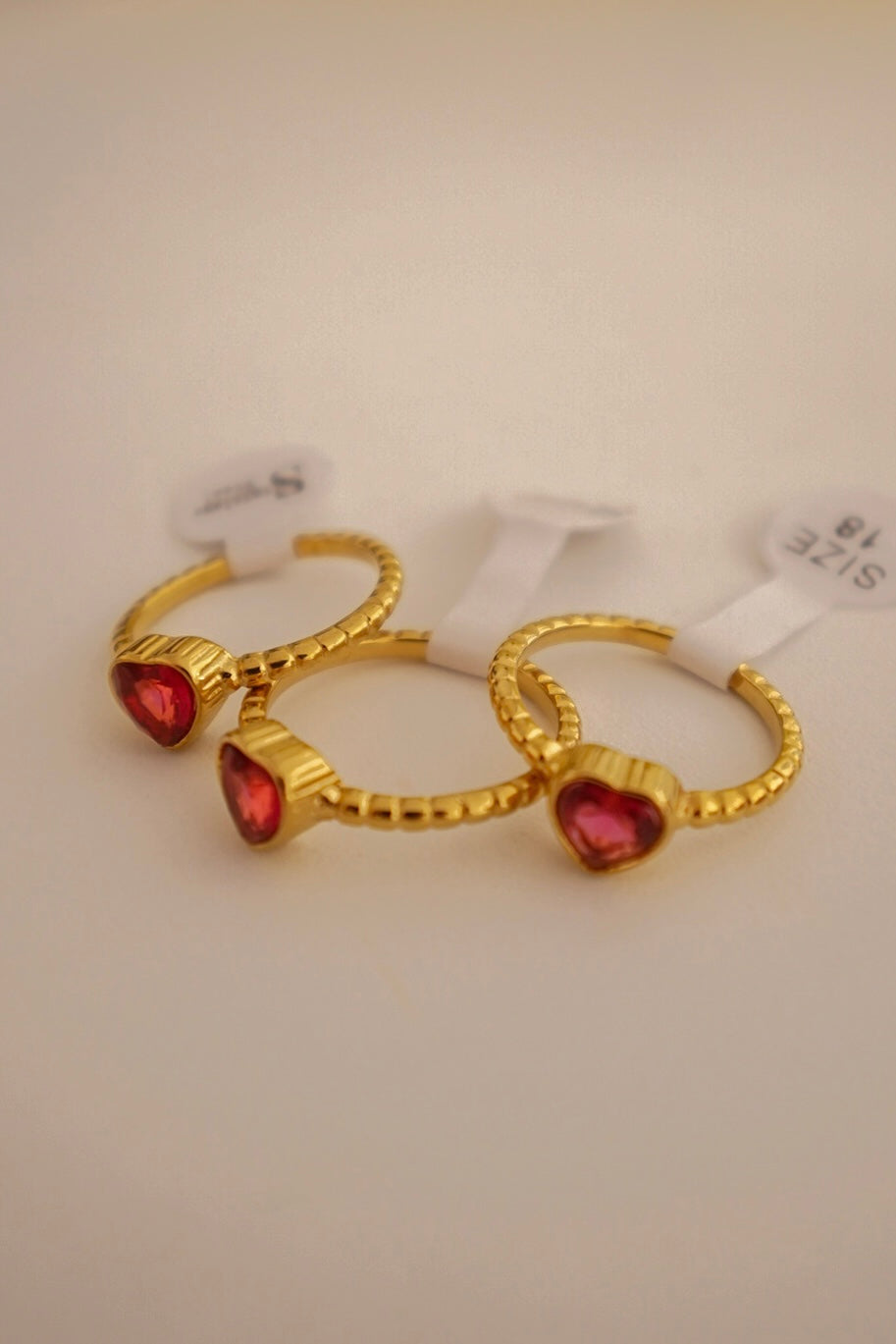 Anel Coração Vermelho