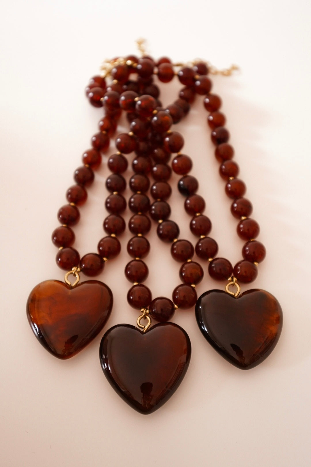 Colar Coração Castanho