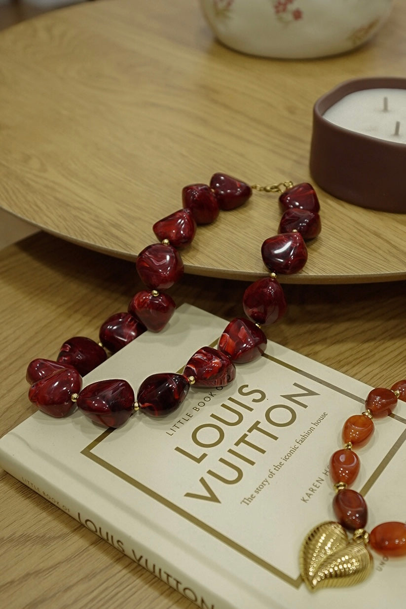 Colar Bolas Vermelho