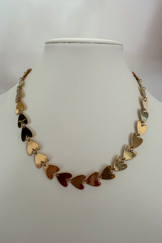 Colar Dourado Corações