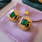 Brincos Estilo Vintage Pedra Verde