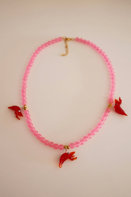 Colar Rosa Lagostas