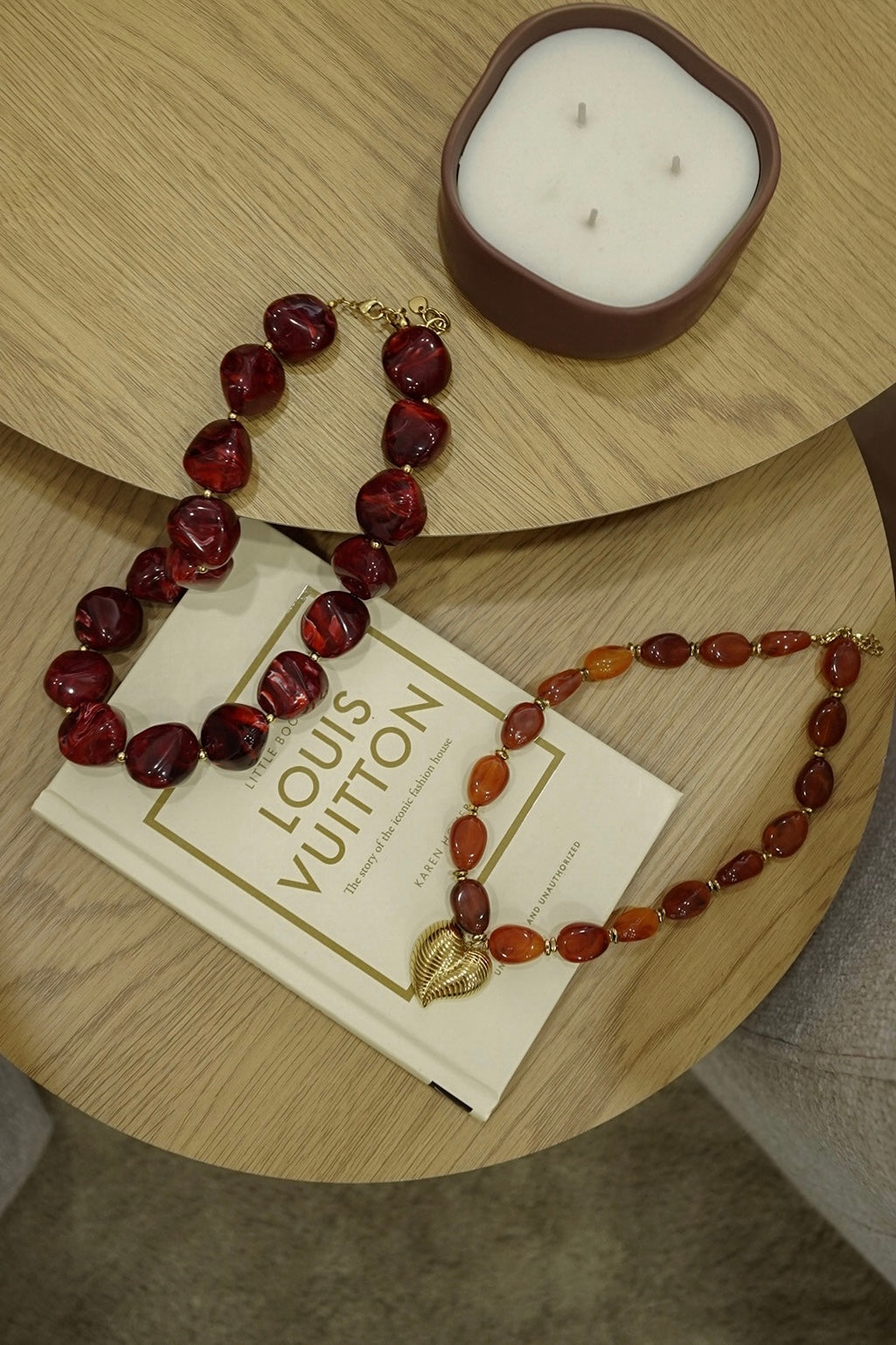 Colar Bolas Vermelho