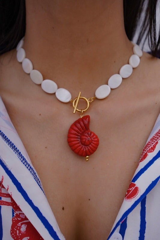 Colar Búzio Vermelho