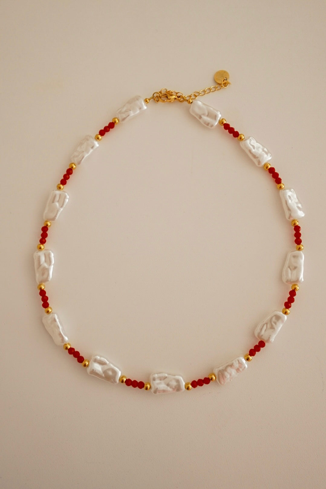 Colar Pérolas Vermelho