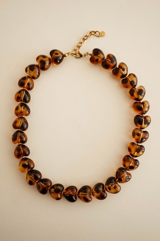 Colar Coração Leopardo