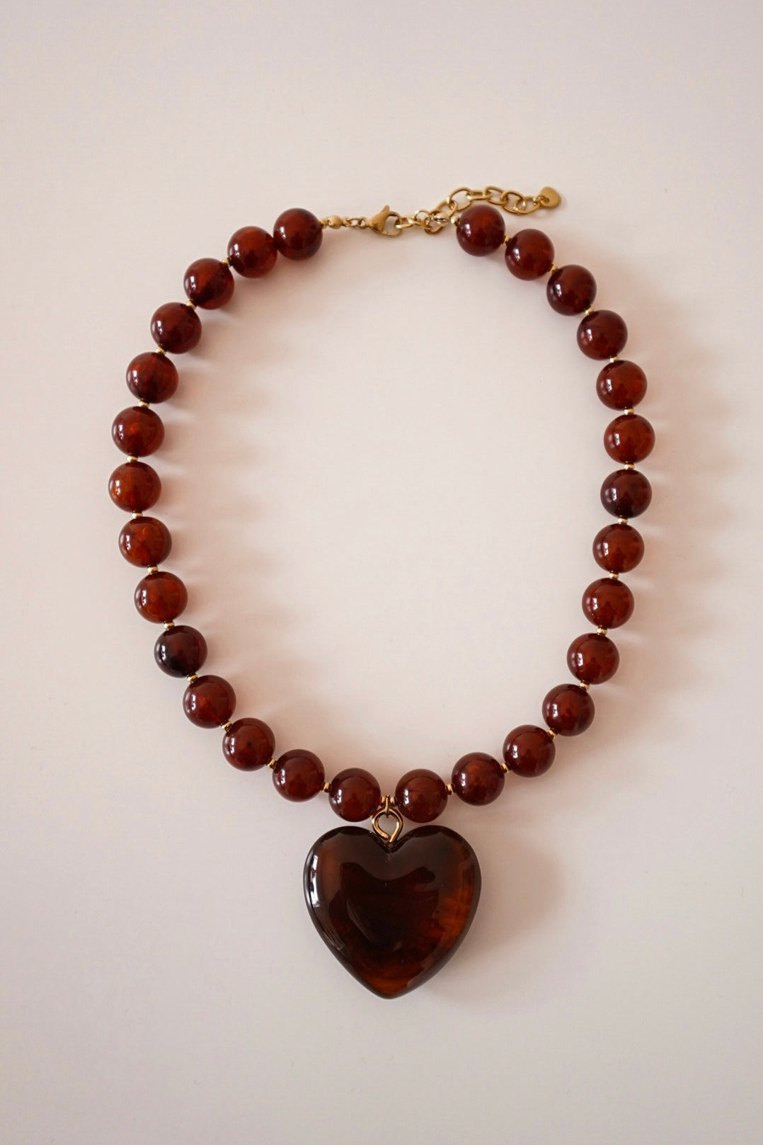 Colar Coração Castanho