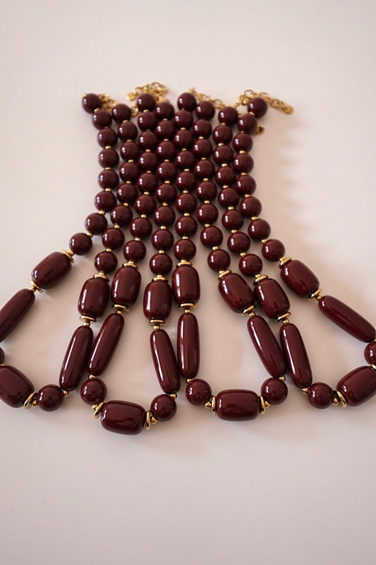 Colar Pedras Castanho